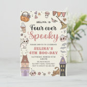フォーエバー不気味キュート幽霊ハロウィーン誕生日 招待状 (スタンド正面)