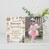 フォーエバー不気味キュート幽霊ハロウィーン誕生日 招待状 (スタンド正面)