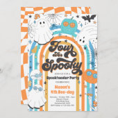 フォーエバー不気味ハロウィーングルービー幽霊誕生日 招待状 (正面/裏面)