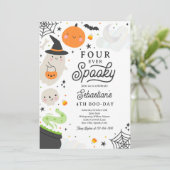 フォーエバー不気味ハロウィーン幽霊4th誕生日 招待状 (スタンド正面)