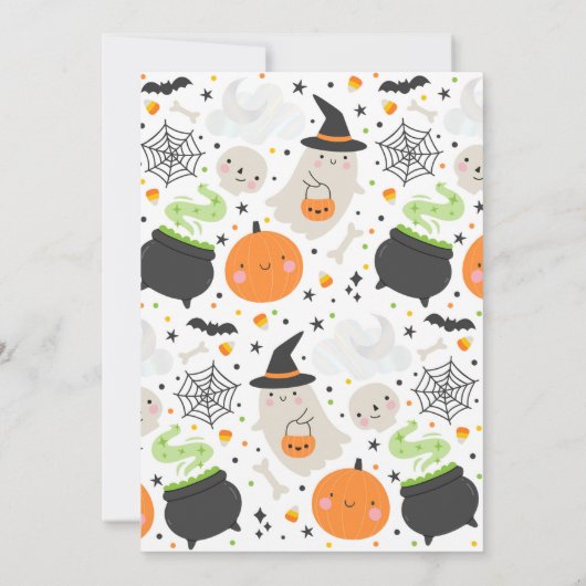 フォーエバー不気味ハロウィーン幽霊4th誕生日 招待状 (裏面)