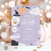 フォーエバー不気味ハロウィーン幽霊4th誕生日 招待状