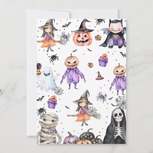 フォーエバー不気味ハロウィーン幽霊4th誕生日 招待状 (裏面)