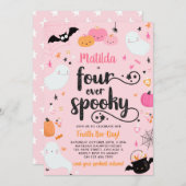 フォーエバー不気味ピンクハロウィーン4th誕生日パーティー 招待状 (正面/裏面)