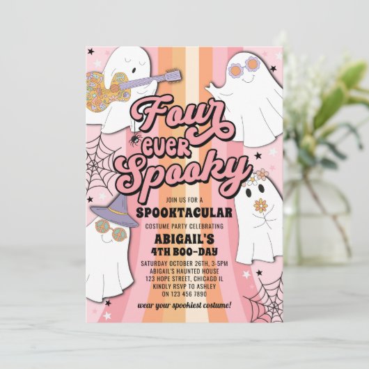 フォーエバー不気味ピンクハロウィーン4th誕生日パーティー 招待状 (スタンド正面)