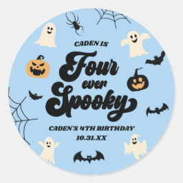 フォーエバー不気味ブルーハロウィーン4th誕生日パーティー ラウンドシール