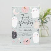 フォーエバー不気味ボーホハロウィーン幽霊4th誕生日 招待状 (スタンド正面)