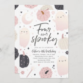 フォーエバー不気味ボーホハロウィーン幽霊4th誕生日 招待状 (正面/裏面)