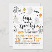 フォーエバー不気味誕生日招待状- Blk/Orange 招待状 (正面)