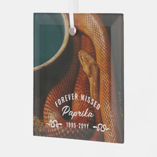 フォーエバー恋しく思フォトペットスネークメモリアル ガラスオーナメント (正面左)