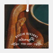 フォーエバー恋しく思フォトペットスネークメモリアル ガラスオーナメント (裏面)