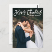 フォーエバー感謝レタリング結婚ズ・サンキュー ポストカード (正面/裏面)