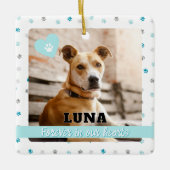 フォーエバー我々のハートレインボーブリッジドッグオーナメント セラミックオーナメント (正面)