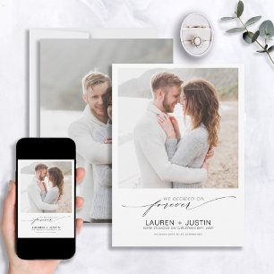 フォーエバー白黒2フォト婚約 招待状