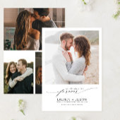 フォーエバー白黒4フォト婚約 招待状