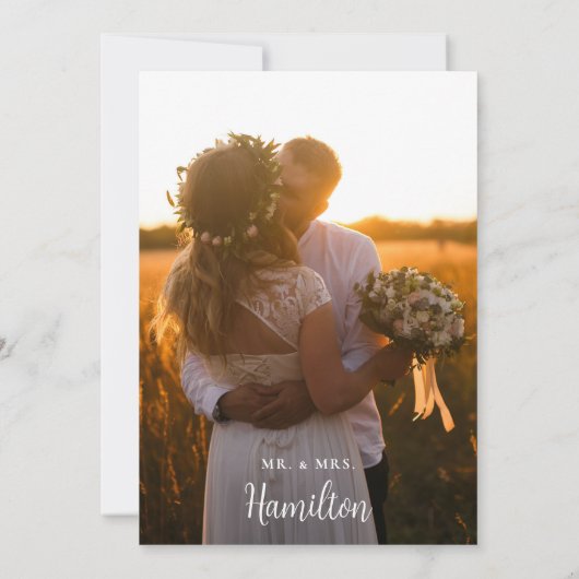 フォーエバー結婚グラントの写真フラットサンキューカード サンキューカード (裏面)