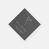 フォーエバー結婚ズ&常時婚約 | チャコール スタンダードカクテルナプキン (角)