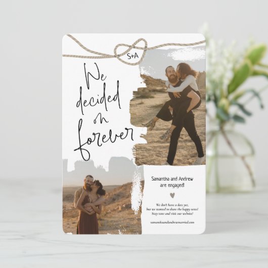 フォーエバー航海のノットロープ2枚の婚約 案内状 (スタンド正面)