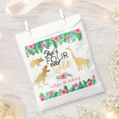 フォーエバー野生恐竜ガールズ4th誕生日パーティー フェイバーバッグ (クリップ留めされた状態)