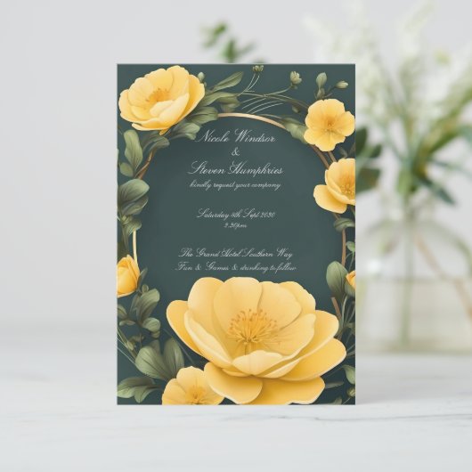 フォーエバー開花バターカップ結婚式招待状 (スタンド正面)