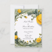 フォーエバー開花バターカップ結婚式招待状 (正面)