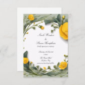 フォーエバー開花バターカップ結婚式招待状 (正面/裏面)