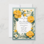 フォーエバー開花バターカップ結婚式招待状 (正面)