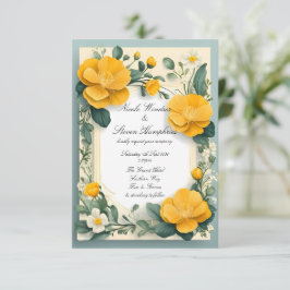 フォーエバー開花バターカップ結婚式招待状