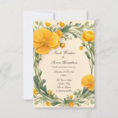 フォーエバー開花バターカップ結婚式招待状 (正面)