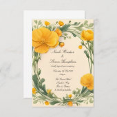 フォーエバー開花バターカップ結婚式招待状 (正面/裏面)