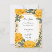 フォーエバー開花バターカップ結婚式招待状 (正面)