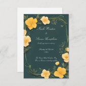 フォーエバー開花バターカップ結婚式招待状 (正面/裏面)