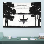 フォーエバー魚釣り葬儀記念白黒 横断幕 (トレードショー)