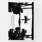 フォーエバー魚釣り葬儀記念白黒 横断幕 (縦)