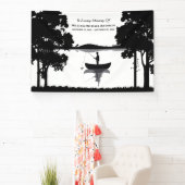 フォーエバー魚釣り葬儀記念白黒 横断幕 (インサイチュ)