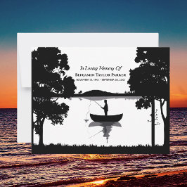 フォーエバー魚釣り記念葬祭白黒 サンキューカード