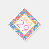 フォーエバー29ハッピーバースデーアカラフルートANY AGE スタンダードカクテルナプキン (角)