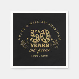 フォーエバー50周年記念 ブラック＆ゴールド スタンダードカクテルナプキン