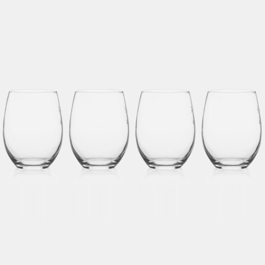 フォーエバー&アパーソナライズされたデイ結婚ズ引用文 ステムなしワイングラス (右)