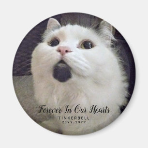 フォーエバー・イン・ハートズ猫記念写真カスタム マグネット