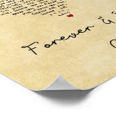 フォーエバー&エバーヴィンテージハートソンリリックプリント ポスター (角)