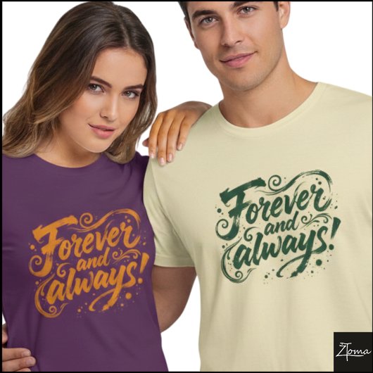 フォーエバー・オールウェイズ ブラッシュスクリプト 引用 グランジ Tシャツ