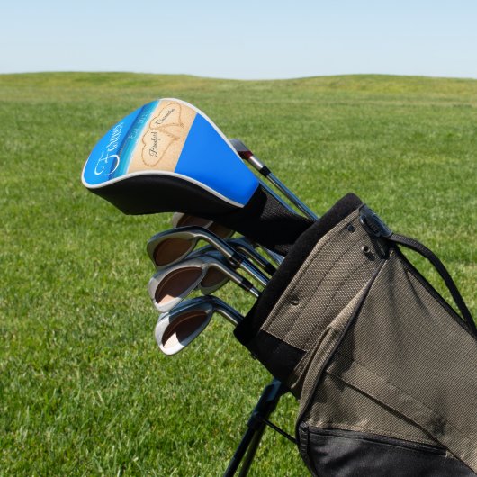 フォーエバー・カップルがハートで砂に住む ゴルフヘッドカバー (インサイチュ)