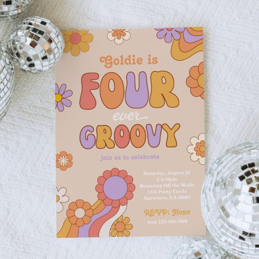 フォーエバー・グルービーな誕生日招待状 招待状