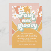 フォーエバー グルービー サンシャイン デイジー バースデー 招待状 (正面/裏面)