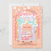 フォーエバー・グルービー・デイジー・グルービー 4歳の誕生日 招待状 (正面)