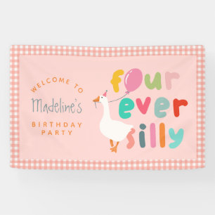フォーエバー シリー ゴース 4歳 誕生日 女の子 ウェルカム 横断幕
