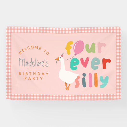 フォーエバー シリー ゴース 4歳 誕生日 女の子 ウェルカム 横断幕 (横)