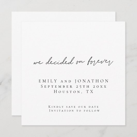 フォーエバー・スクエア・デー救トに決定したミニマリスト ノートカード (正面/裏面)