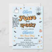 フォーエバー スプーキーハロウィン ボーイ 4歳 誕生日 招待状 (正面)